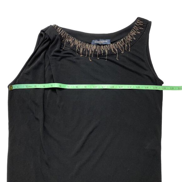 PIAZZA SEMPIONE Black Chain Detail Sleeveless Top Small (Italian 40) Tank Shell - Picture 9 of 10